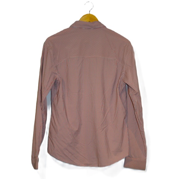 Simms Mens Long Sleeve Fishing Lightweight Casual Shirt Orange Plaid Small - Picture 2 of 11